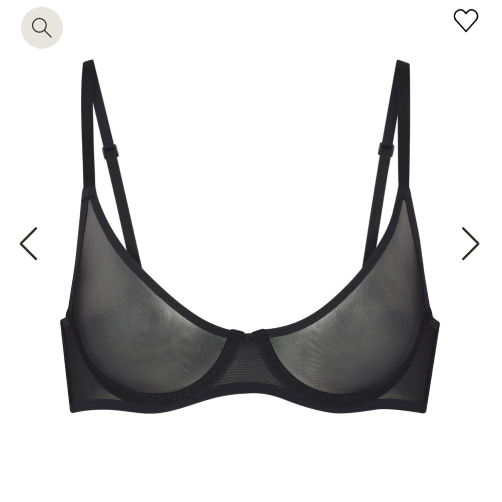 NWT Skims ultra fine mesh scoop bra onyx